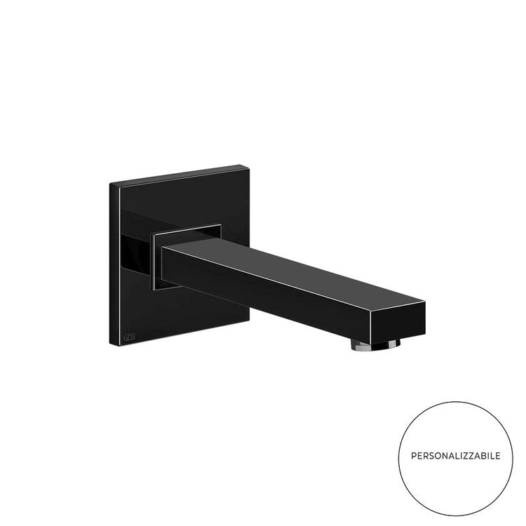 Gessi Wandbeckenarmatur, Auslauf mit anpassbarer Länge, Oberflächenfinish Black Metal PVD RETTANGOLO 20121#706