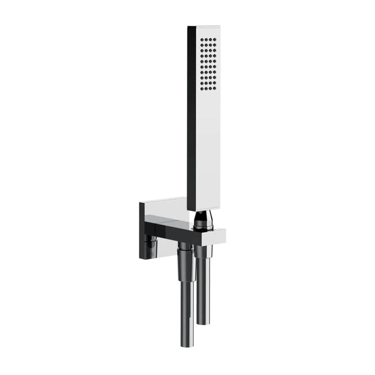 Gessi Duschset mit Wasseranschluss, kalkresistenter Handbrause und 150 cm Schlauch, Chromfinish RETTANGOLO 20123#031