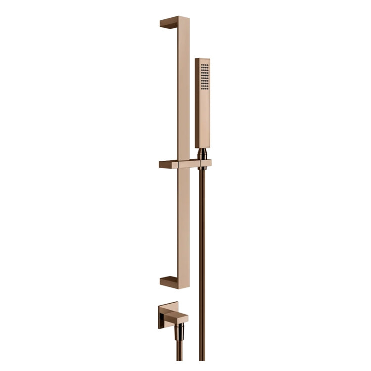 Gessi Ausziehstange mit Wassergriff, kalkhemmendem Duschkopf und 150 cm Schlauch, Kupfer PVD Oberfläche RETTANGOLO 20142#030