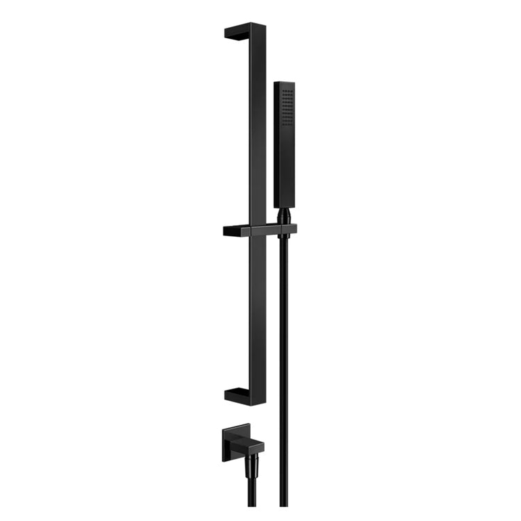 Gessi Stange höhenverstellbar mit Wasseranschluss, entkalkbarer Duschkopf und 150 cm Schlauch, Black Metal PVD Oberfläche RETTANGOLO 20142#706