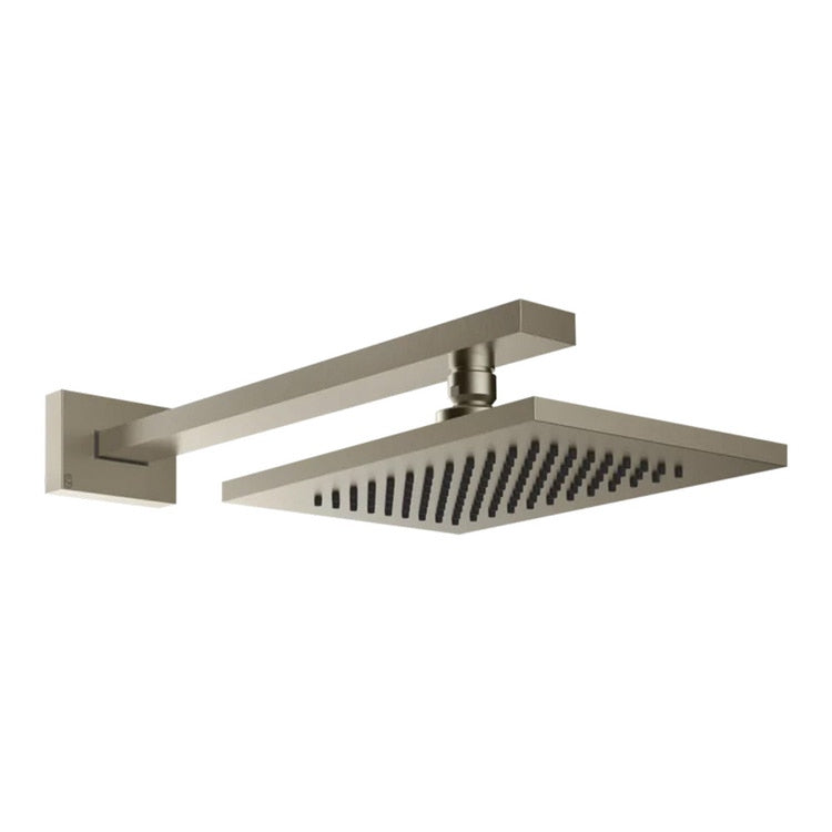 Gessi Duschkopf L. 14 T. 21,3 cm, wandmontierbar, antikalk, schwenkbar, Oberfläche Finox RETTANGOLO 20148#149