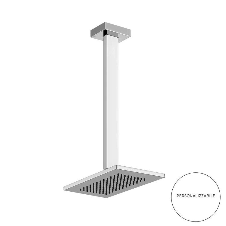 Gessi Duschkopf kalkfrei für Decke, arm höhenverstellbar, Chrom-Finish RETTANGOLO 20150#031