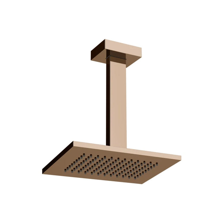 Gessi Duschkopf Anti-Kalk, deckenmontierbar und schwenkbar, Kupfer PVD-Finish RETTANGOLO 20151#030