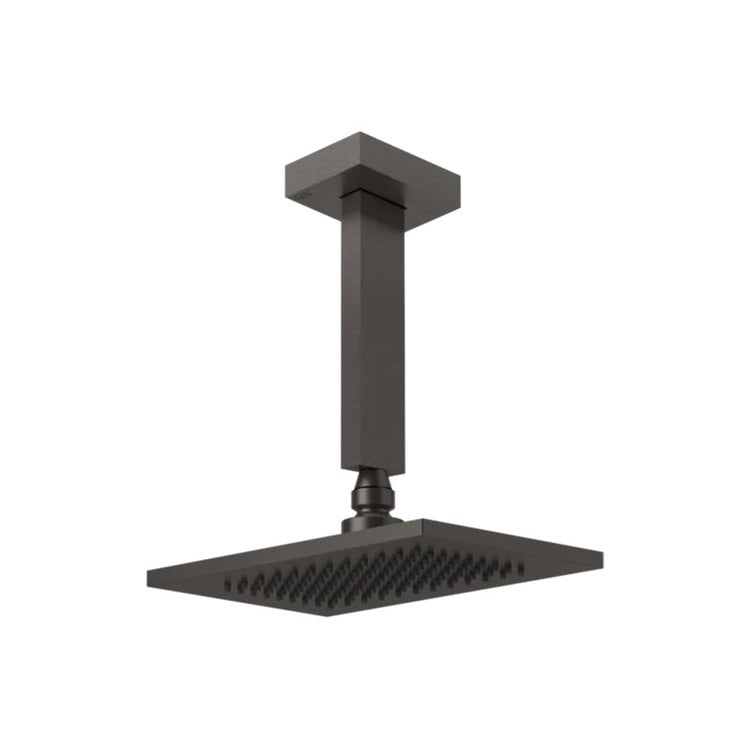 Gessi Duschkopf Anti-Kalk, deckenmontierbar, schwenkbar, Oberfläche Black Metal Brushed PVD RETTANGOLO 20151#707