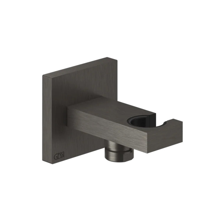Gessi Wasseranschluss mit Duschkopfhalter, Oberfläche schwarz gebürstetes Metall PVD SHOWER 20161#707