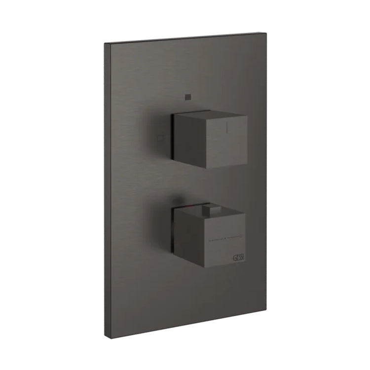 Gessi Thermostat-Duschmischer, Wandmontage, 3 Ausgänge, ohne Einbaukörper, Oberfläche Black Metal Brushed PVD SHOWER 20190#707
