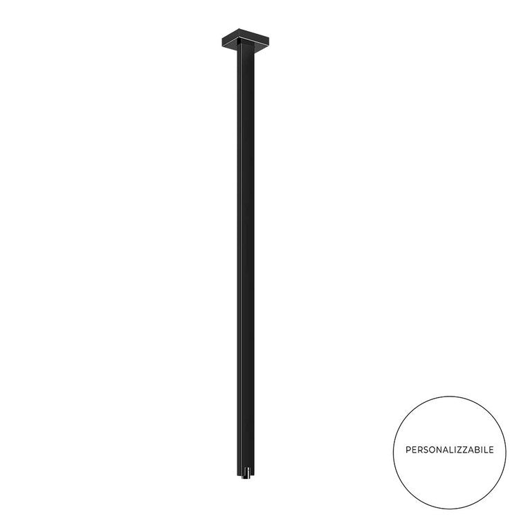 Gessi Rettangolo-Deckenmund, anpassbare Höhe, Oberflächenfinish schwarz Metall PVD RETTANGOLO 20199#706
