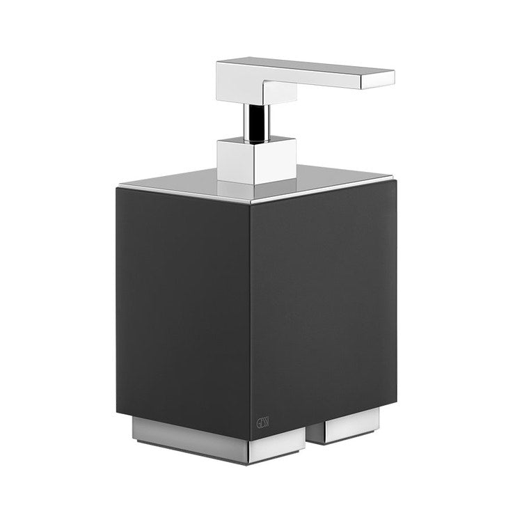Gessi Tischspenderhalter mit schwarzem Becher, Chromfinish Accessories 20838#031