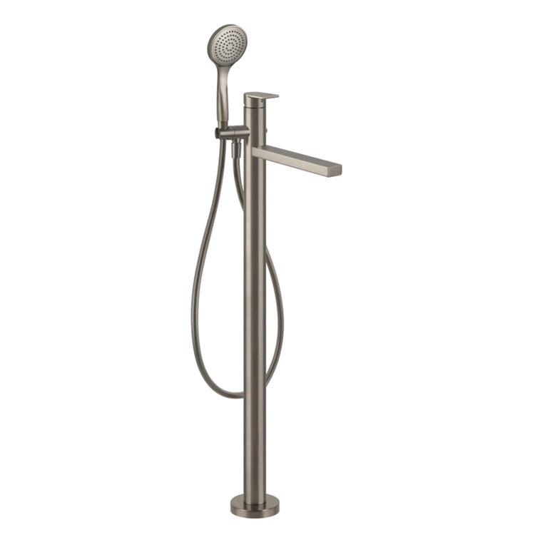Gessi Standfuß außen für Badewanne mit Handbrause, ohne Einbaukörper, Oberfläche Finox gebürstetes Nickel MANZONI 24982#149