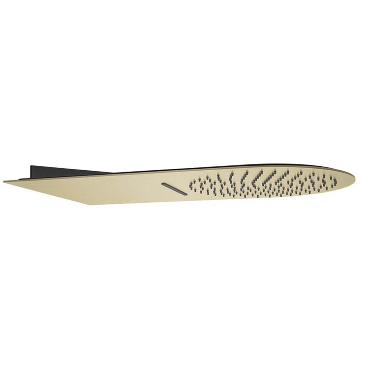 Gessi Multifunktions-Wandsystem 300 mit Regen-/Wasserfallfunktionen, Oberfläche Brass Brushed PVD WELLNESS 33073#727