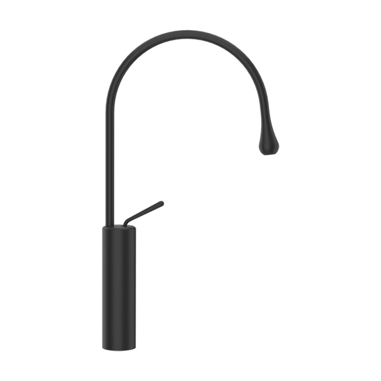 Gessi Hochwaschbeckenmischer H. 53 T. 29 cm, ohne Ablauf, mit Anschlussflexschläuchen, Oberflächenfinish schwarz XL GOCCIA 33609#299