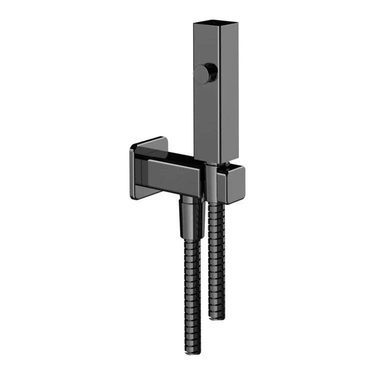 Gessi Wand-Wasserstrahl-Toilettenbürste, mit 1/2" Anschluss, Black Metal PVD Oberfläche RETTANGOLO 33823#706