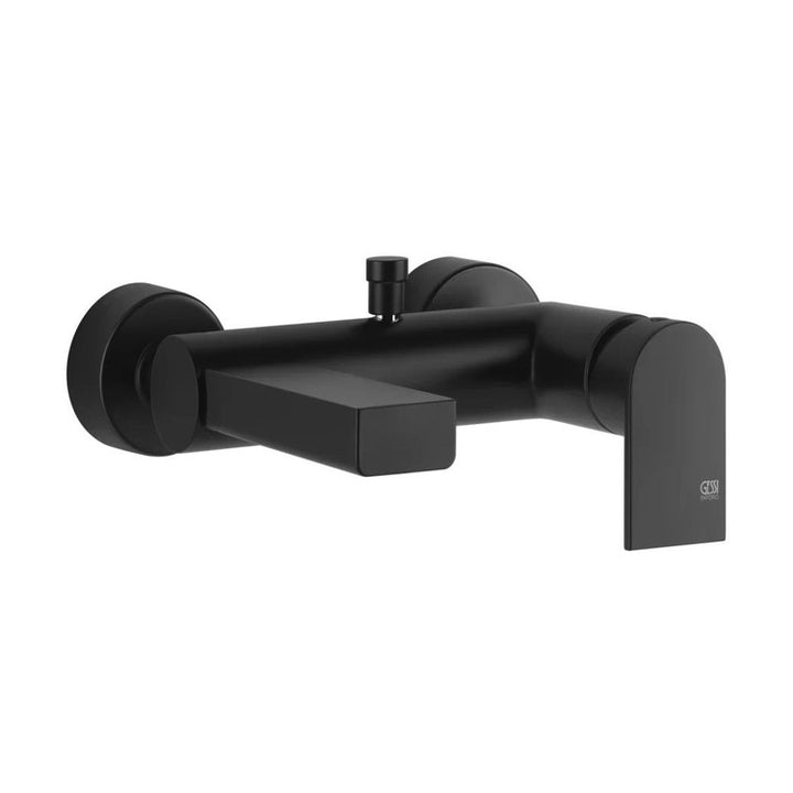 Gessi Außen-Badewannenmischer mit automatischem Bad/Dusche-Umschalter, Farbe schwarz, matte Ausführung MANZONI 38613#299