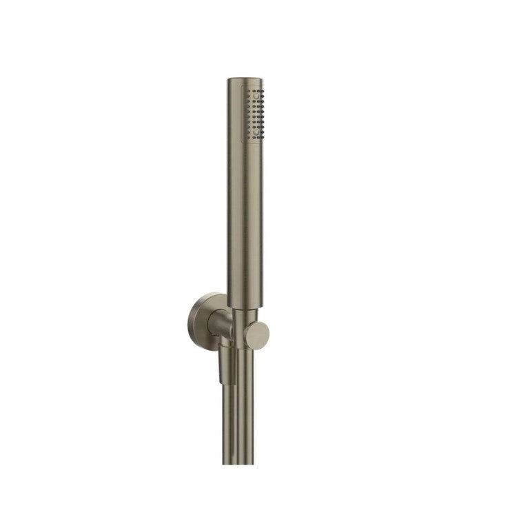 Gessi Duschset mit Wasseranschluss, kalkfreiem Duschkopf und 150 cm Schlauch, Finish Finox gebürstetes Nickel EMPORIO SHOWER 38726#149