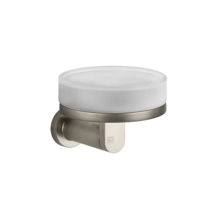 Gessi Wandseifenhalter aus satiniertem Glas, Oberfläche Finox gebürstetes Nickel EMPORIO ACCESSORI 38803#149