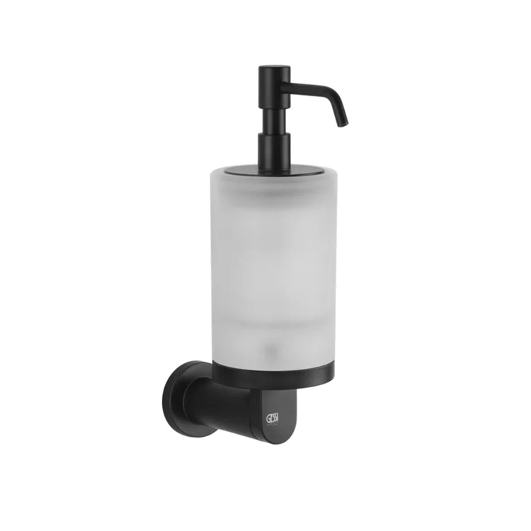 Gessi Wandspenderhalter, mit satiniertem Glasbecher, schwarze Farbe, matte Ausführung EMPORIO ACCESSORI 38815#299