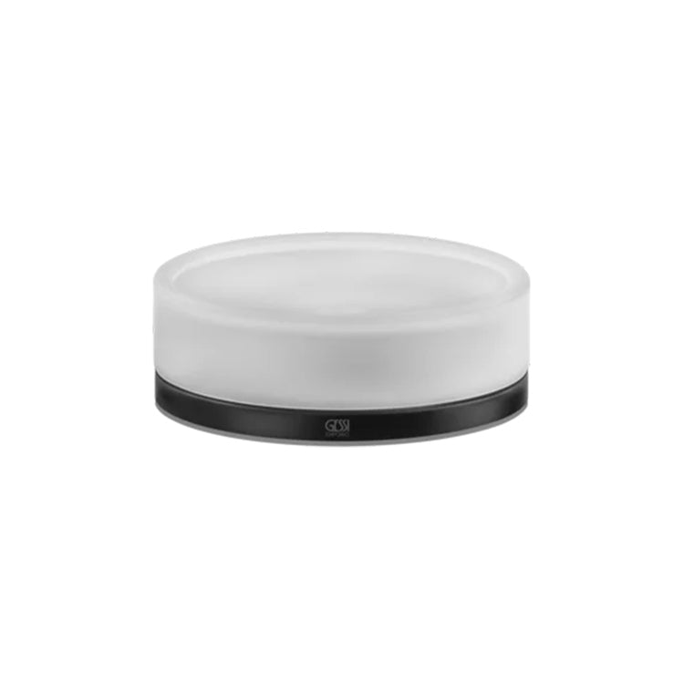 Gessi Seifenschale aus satiniertem Glas, schwarze Farbe, mattes Finish EMPORIO ACCESSORI 38827#299