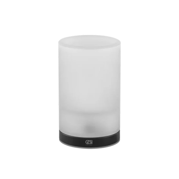 Gessi Glas-Ablagebecherhalter aus satiniertem Glas, schwarze Farbe, matte Oberfläche EMPORIO ACCESSORI 38833#299