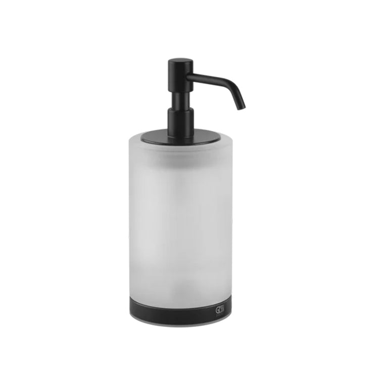 Gessi stellt Aufsatzspender mit Becher aus satiniertem Glas, Farbe Schwarz, matte Ausführung 38839#299 bereit EMPORIO ACCESSORI 38839#299