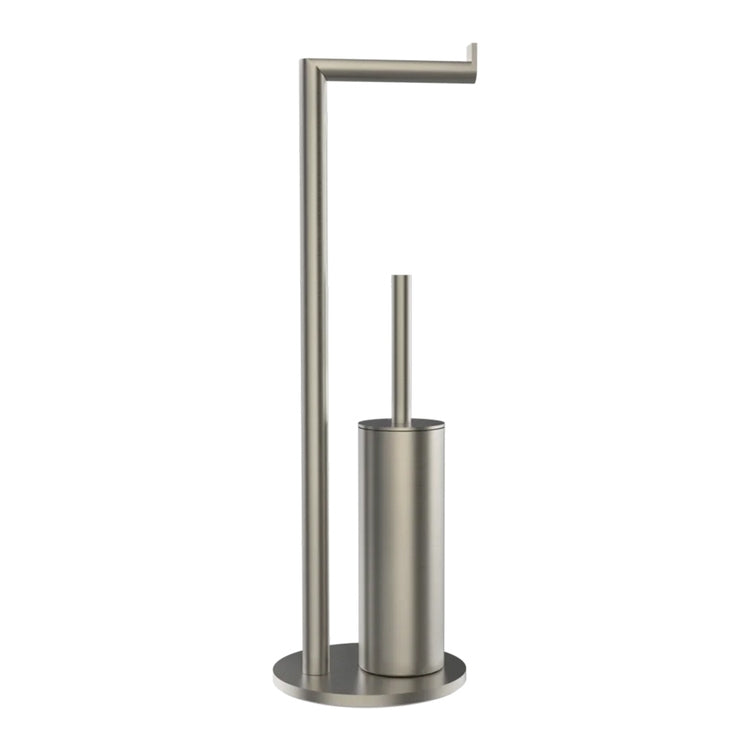 Gessi Standgarderobe mit Rollenhalter und Bürstenhalter, Oberfläche Finox gebürstetes Nickel EMPORIO ACCESSORI 38942#149