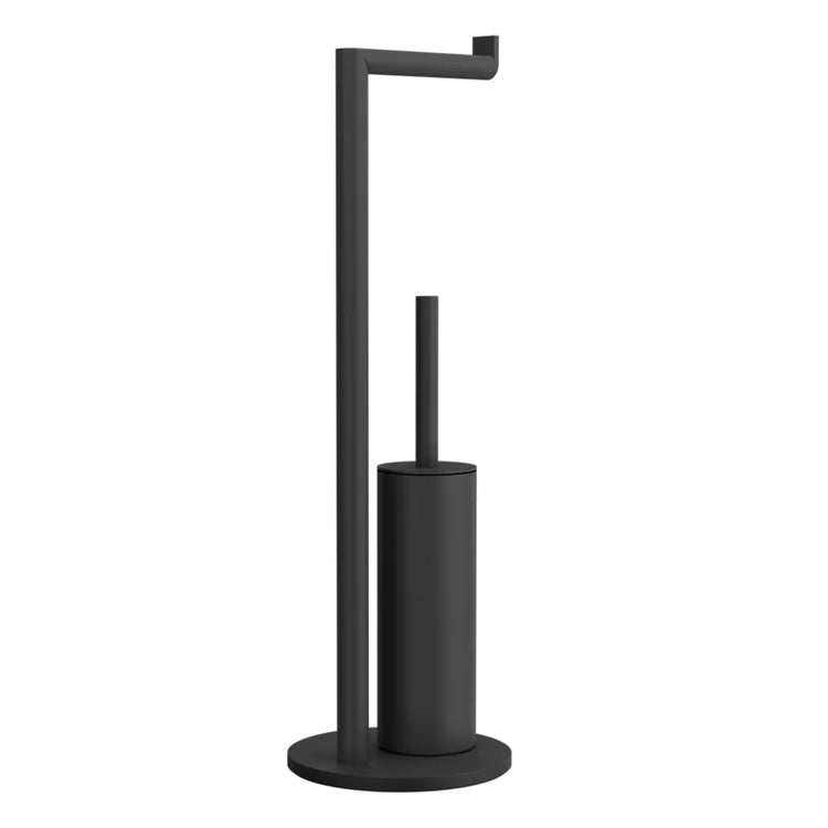 Gessi Standgarderobe mit Rollenhalter und Bürstenhalter, Schwarz matt EMPORIO ACCESSORI 38942#299