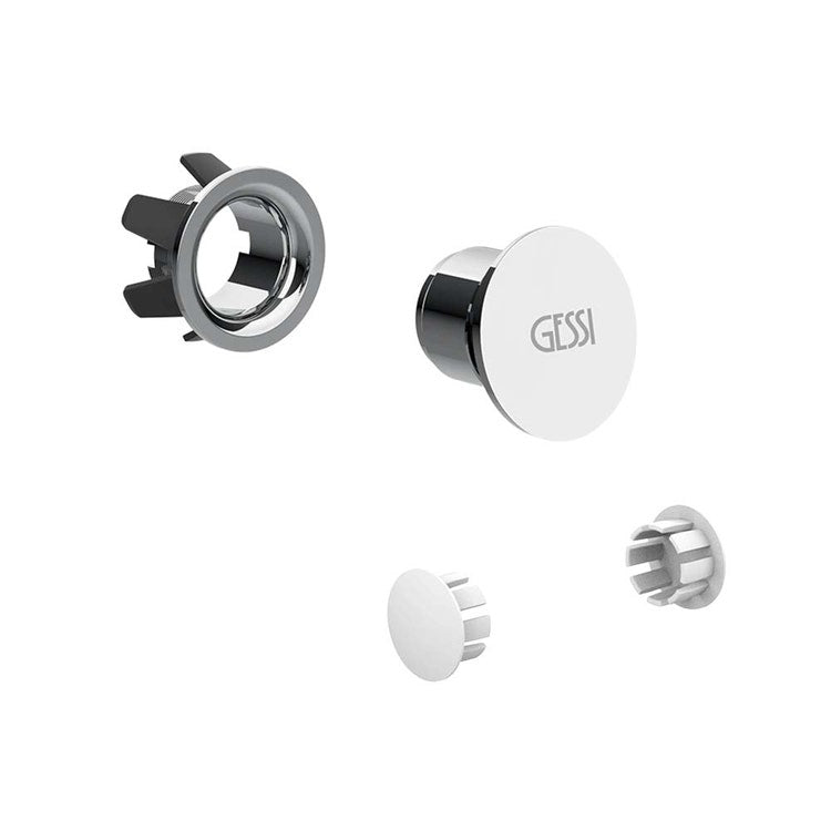 Gessi Ablaufüberschuss-Abschlussstopfen mit seitlichen Lochabdeckungen, Chromfinish 37587#031