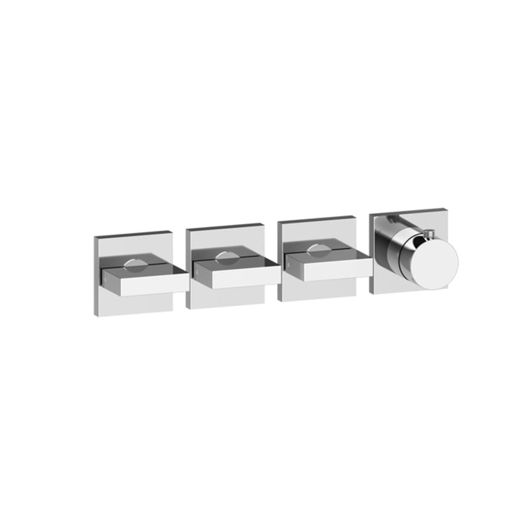 Gessi Thermostat-Duschmischer, zum Einbau, 3 unabhängige Ausgänge, ohne Unterputzkörper, vertikale und horizontale Installation, chrom Oberfläche SHOWER 44336#031