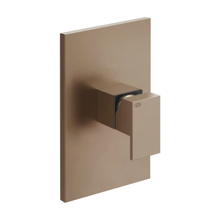 Gessi Wand-Duschmischer mit 1 Ausgang, ohne Unterputzkörper, Oberfläche Copper Brushed PVD RETTANGOLO 44602#708