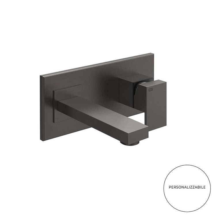 Gessi Wandmischer, Auslass mit anpassbarer Länge, ohne Abfluss, Oberfläche Black Metal Brushed PVD RETTANGOLO 44834#707