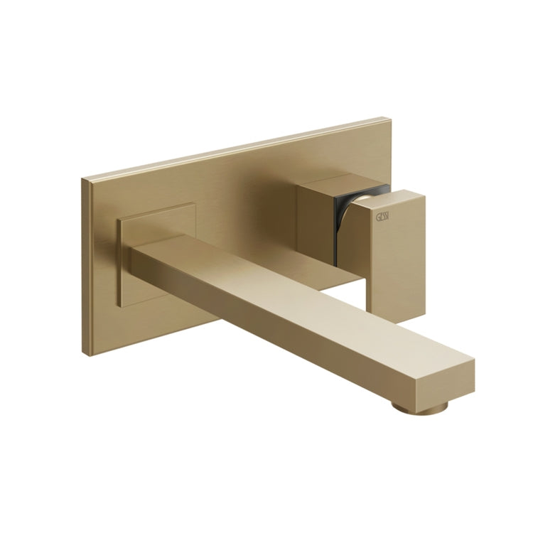Gessi Wandmischer T. 27 cm, ohne Ablauf, Oberfläche warm bronzefarben gebürstet PVD RETTANGOLO 44838#726