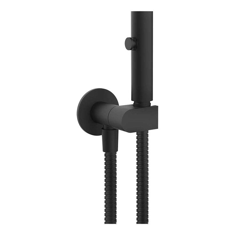 Gessi Wasserstrahl-Bürste für Sanitärkeramik zur Wandmontage mit Sicherheitsventil und 1/2-Anschluss, Schwarz matt SHOWER 45122#299