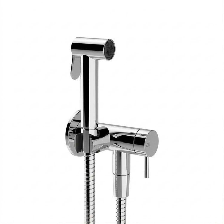 Gessi Hygienische Dusche mit Druckknopf-Shut-Off an der Wand mit Sicherheitsventil, Absperrhahn und 1/2" Anschluss, chrom Oberfläche SHOWER 45227#031