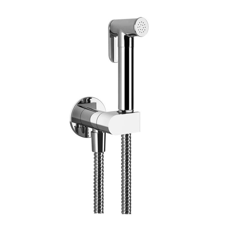 Gessi Hygienische Brause mit Druckknopf Shut-Off an der Wand mit Sicherheitsventil und 1/2 Anschluss, Chromoberfläche SHOWER 45126#031