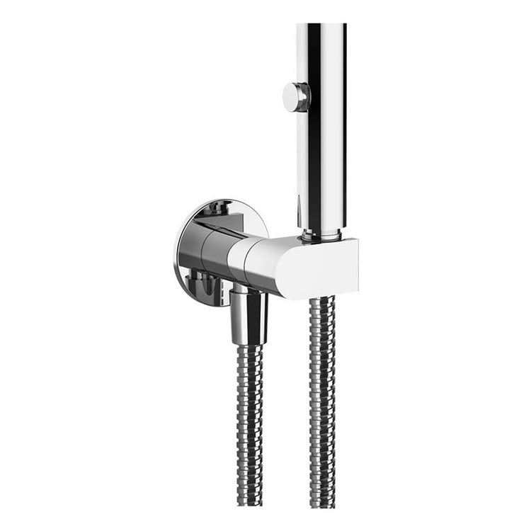 Gessi Duschbrause Hygienische Brause mit Druckknopf Shut-Off an der Wand mit Sicherheitsventil und 1/2 Anschluß, Chrom-Finish SHOWER 45124#031