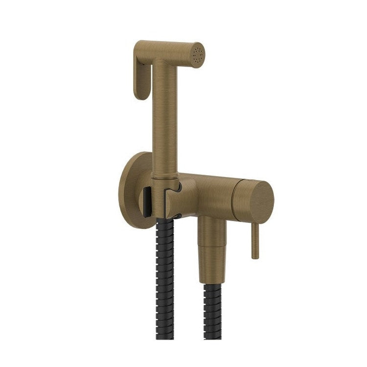 Gessi Wandbrause mit Absperrfunktion, mit Mischbatterie, Oberfläche antikes Messing SHOWER 45130#713