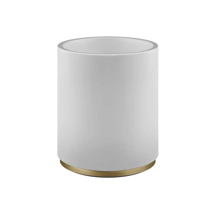Gessi Papierkorb weiß, Warm Bronze gebürstet PVD Accessories 45590#726