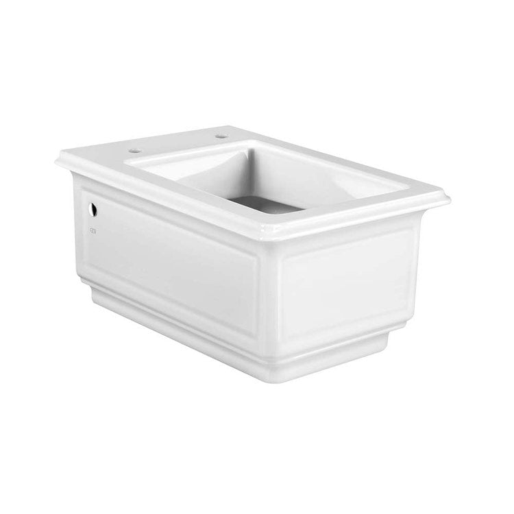 Gessi-Wandbecken aus Keramik (6 Liter) mit integriertem Siphon, Scharnieren und nicht enthaltenen Sitzen, Weiß, glänzende Oberfläche 46754#518