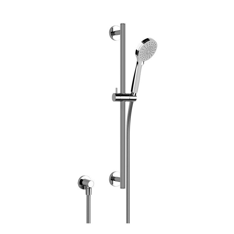 Gessi Emporio Dusche Brausestange mit Wasseranschluss, entkalkbarer Duschkopf mit drei Strahlen und 150 cm Schlauch, Chromoberfläche EMPORIO SHOWER 47310#031