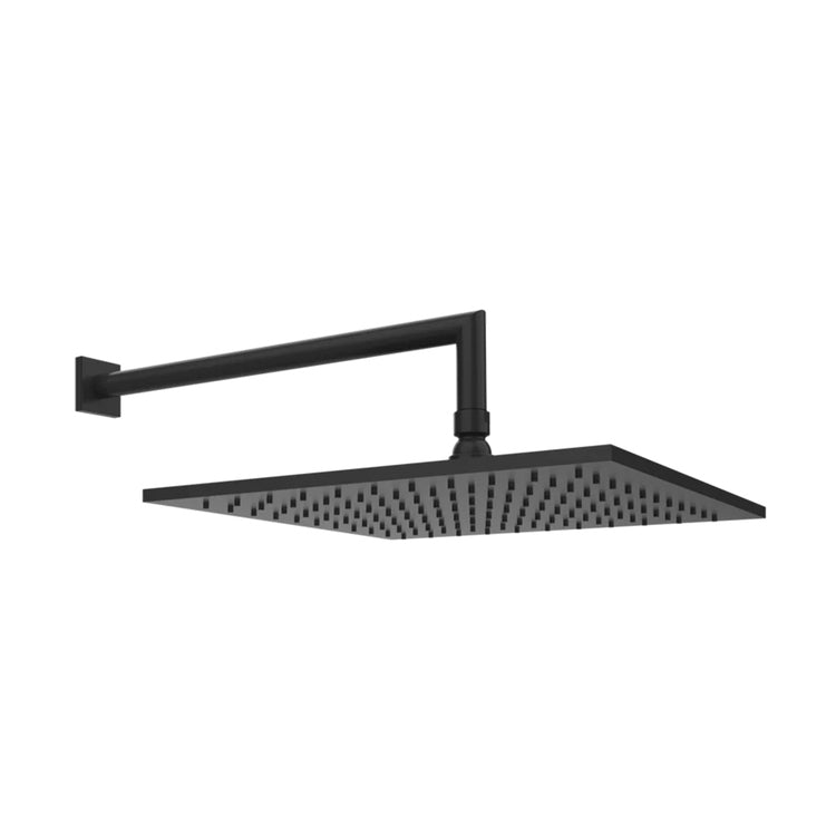 Gessi Quadratischer Duschkopf 30 cm kalkhemmend für Dusche, an der Wand schwenkbar, matt schwarze Ausführung EMPORIO SHOWER 47364#299