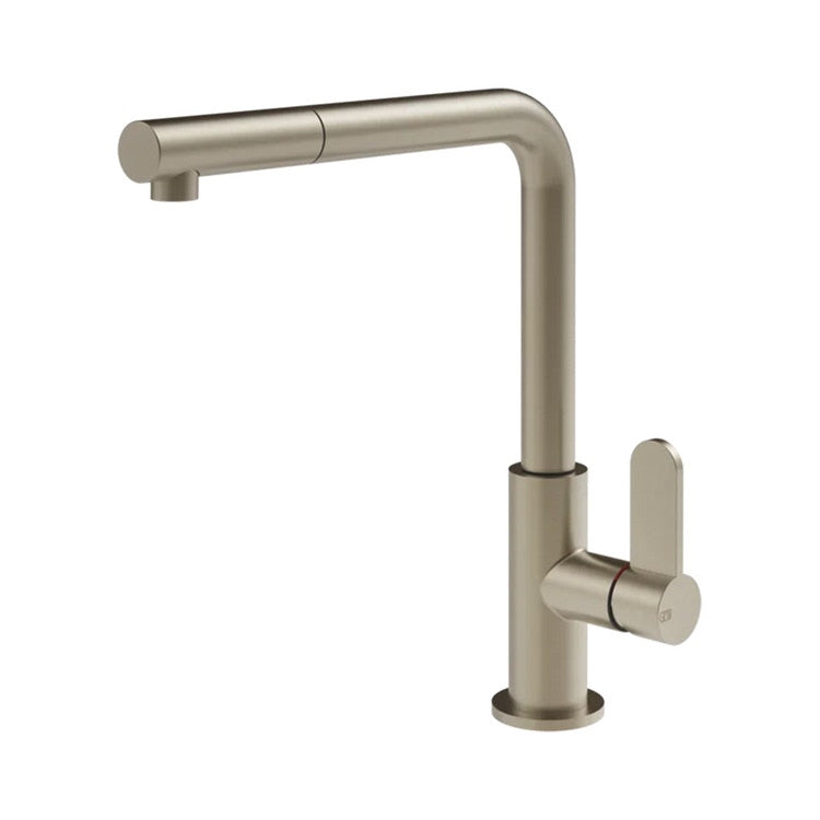 Gessi Einhandmischer, mit drehbarem Auslauf, ausziehbarem Brausekopf mit Einzelfunktion, Finox-50103#149-Oberfläche HELIUM 50103#149