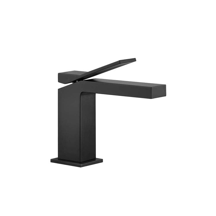 Gessi Waschbeckenmischer H. 15,4 cm ohne Ablauf mit Anschlussflexschläuchen, Schwarz matt RETTANGOLO K 53002#299