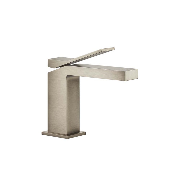 Gessi Waschbeckenmischer H. 15,4 cm ohne Ablauf mit Anschlussflexschläuchen, Oberfläche finox gebürstetes Nickel RETTANGOLO K 53002#149