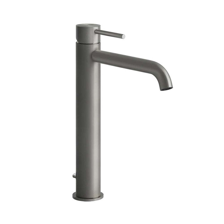 Gessi Waschtischarmatur H. 30 cm, mit Ablauf und Anschlussflexschläuchen, Oberfläche Steel Brushed 316 FLESSA 54003#239