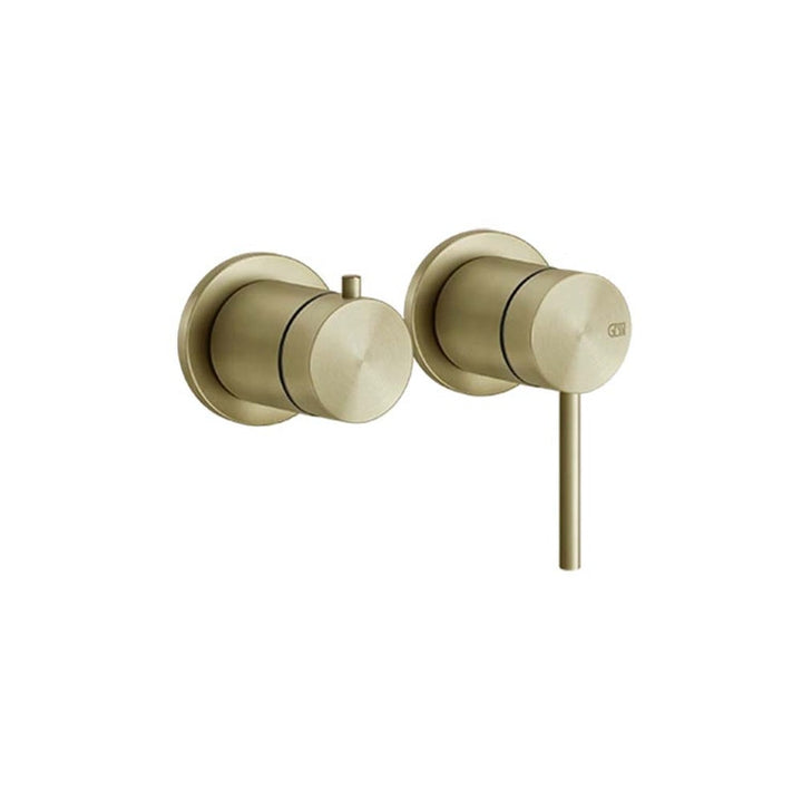 Gessi Außenbereich Duschmischer an der Wand, 2 Wege, ohne Einbaukörper, Oberfläche Messing gebürstet PVD 316 54077#727