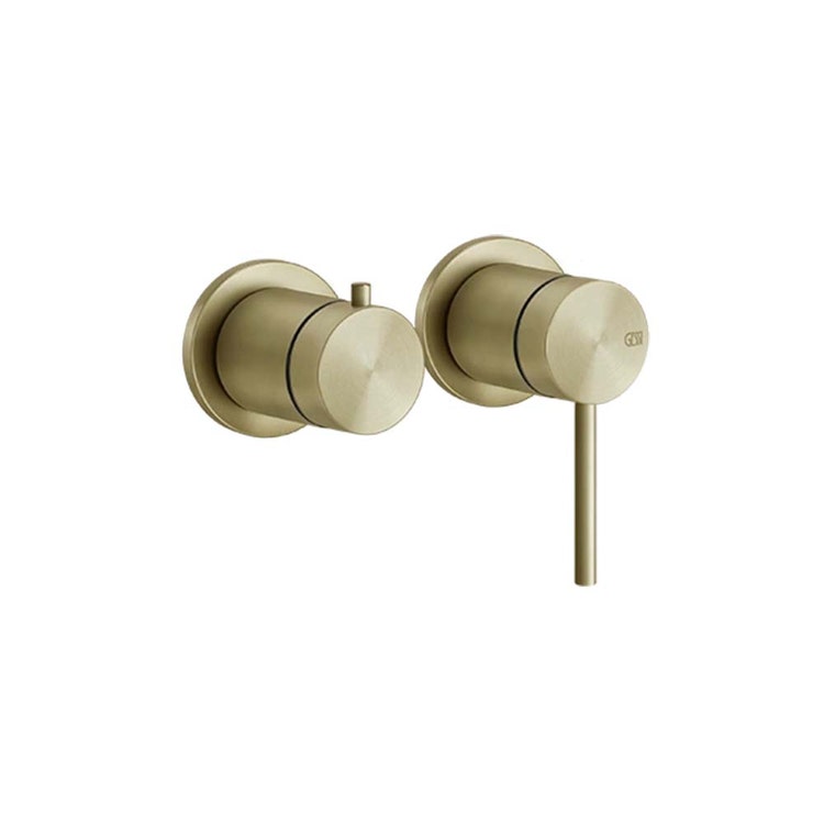 Gessi Außenbereich Duschmischer an der Wand, 2 Wege, ohne Einbaukörper, Oberfläche Messing gebürstet PVD 316 54077#727