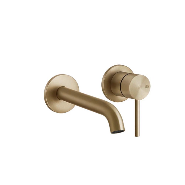 Gessi Wandwaschbeckenmischer langer Auslauf T. 21 cm, ohne Ablauf, Warm Bronze gebürstet PVD 316 FLESSA 54086#726