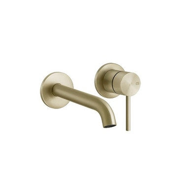 Gessi Wandwaschbeckenmischer mit langem Auslauf T. 21 cm, ohne Ablauf, Oberfläche Brushed Brass PVD 316 FLESSA 54086#727