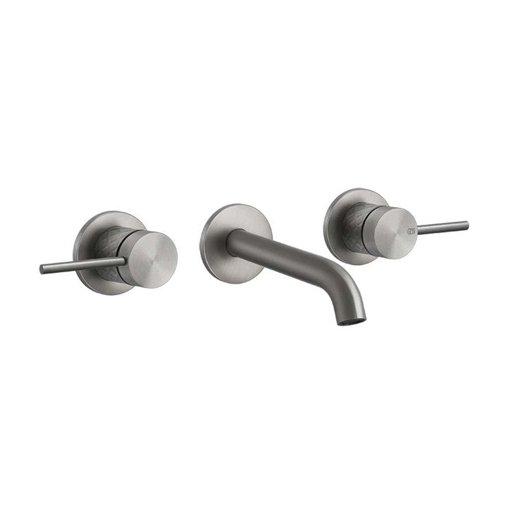 Gessi Wandwaschbecken-Gruppe, 3-Loch langer Auslauf ohne Abfluss, Finish steel brushed 316 INTRECCIO 54194#239