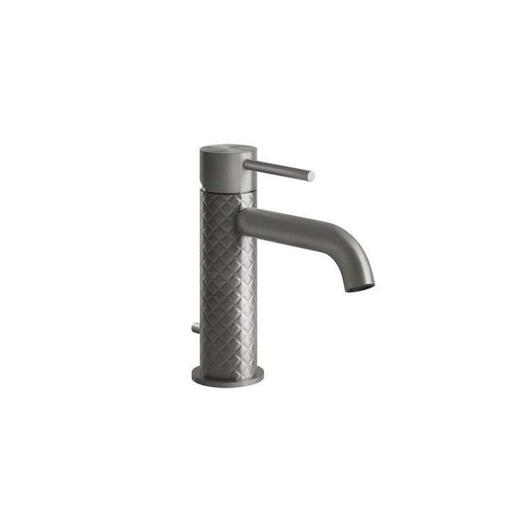Gessi Waschtischmischer mit Ablauf mit Ablauf mit Anschlussschläuchen, Oberfläche Steel Brushed 316 INTRECCIO 54101#239