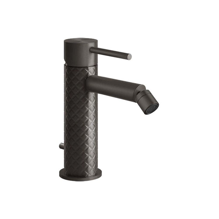 Gessi Bidetmischer, mit Ablauf und Anschlussflexschläuchen, Oberfläche Black Metal Brushed PVD 316 INTRECCIO 54107#707